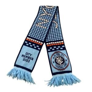 NYCFC New York City Football Club Winter Scarf Blue 2023 City Member Knit Fringe